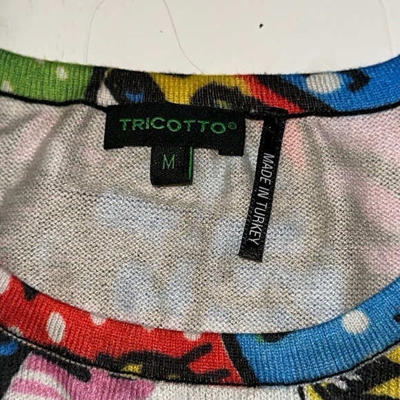 Tricotto long sleeved sweater with cats with rhinestones. Size medium - Picture 4 of 5